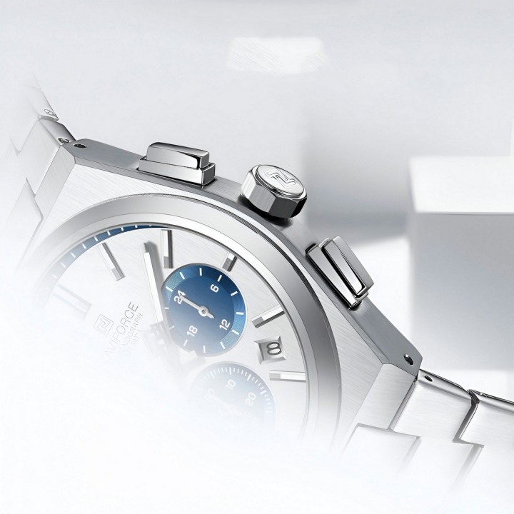 Reloj Naviforce Casual Nf8048g Crono Hombre Acero+ Estuche