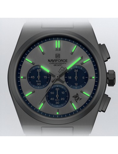 Reloj Naviforce Casual Nf8048g Crono Hombre Acero+ Estuche