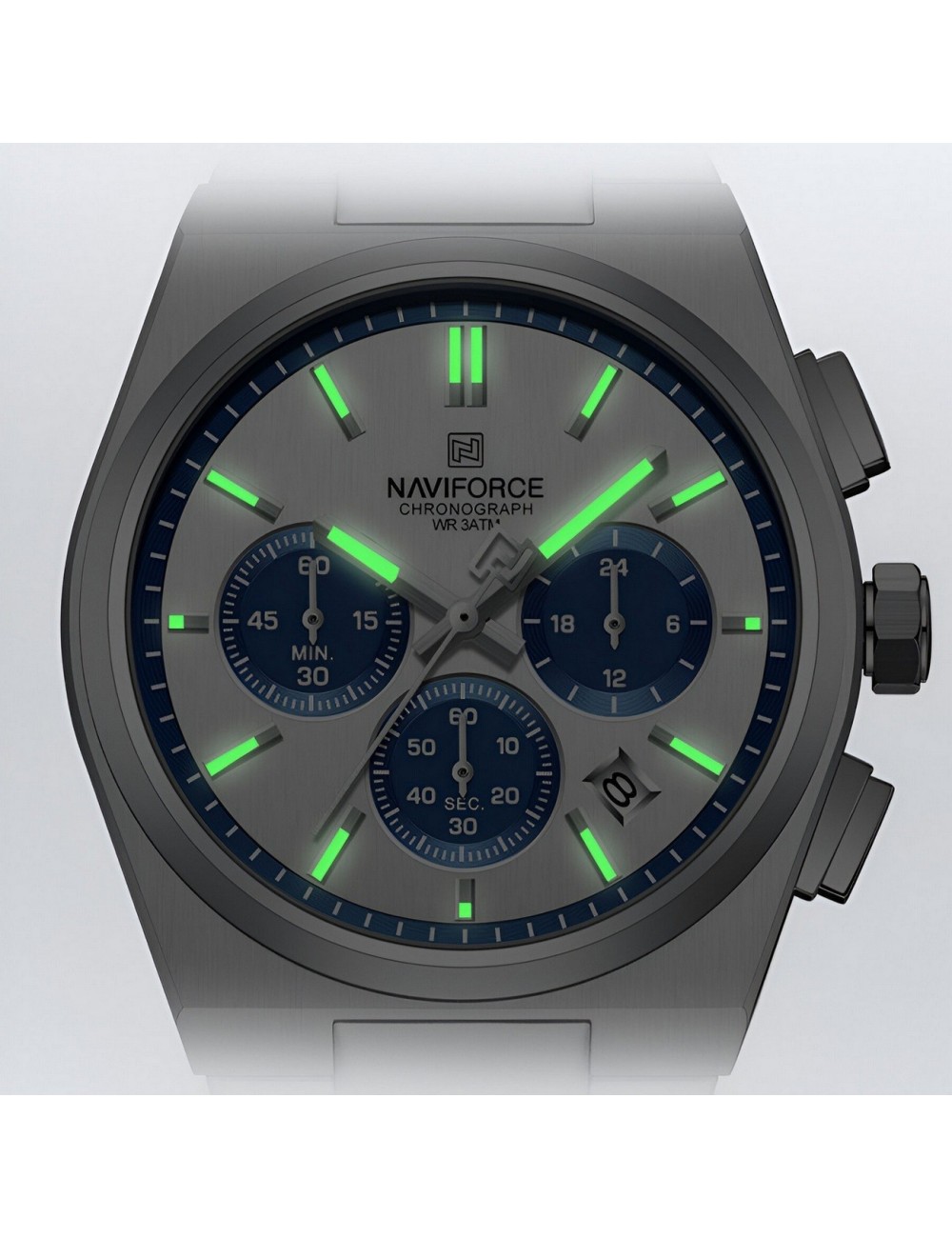 Reloj Naviforce Casual Nf8048g Crono Hombre Acero+ Estuche