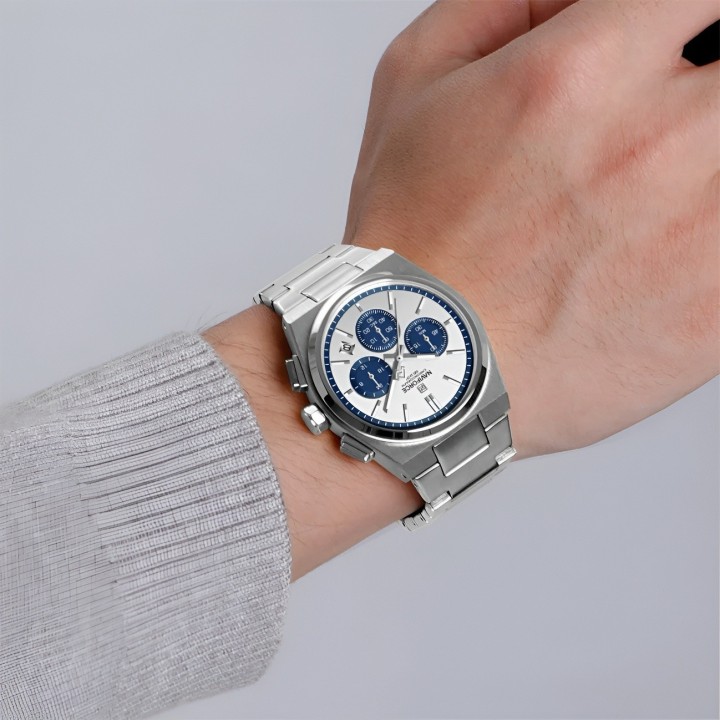 Reloj Naviforce Casual Nf8048g Crono Hombre Acero+ Estuche