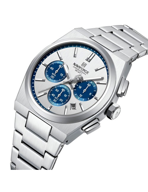 Reloj Naviforce Casual Nf8048g Crono Hombre Acero+ Estuche
