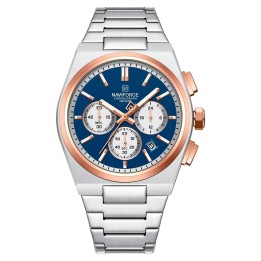 Reloj Naviforce Casual Nf8048g Crono Hombre Acero+ Estuche
