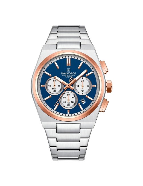 Reloj Naviforce Casual Nf8048g Crono Hombre Acero+ Estuche
