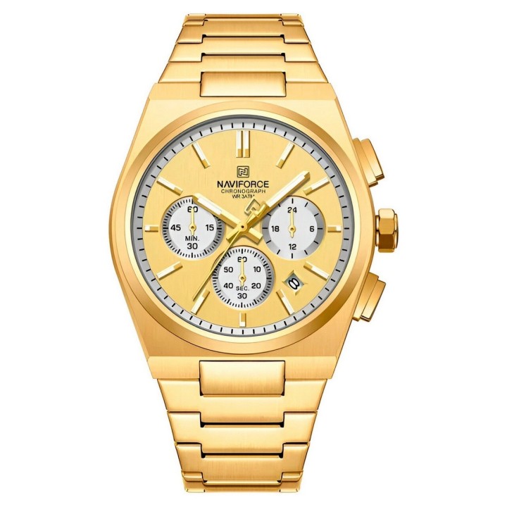 Reloj Naviforce Casual Nf8048g Crono Hombre Acero+ Estuche
