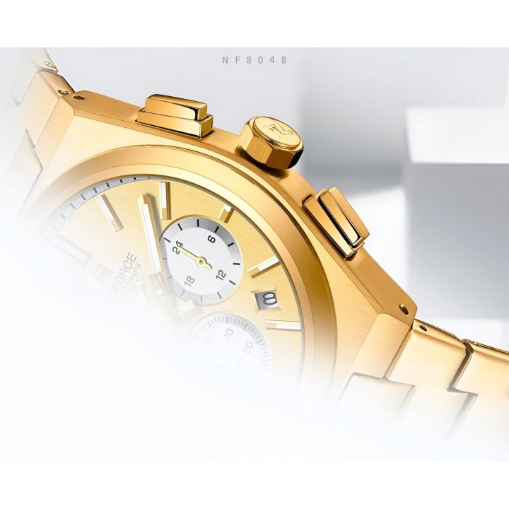 Reloj Naviforce Casual Nf8048g Crono Hombre Acero+ Estuche