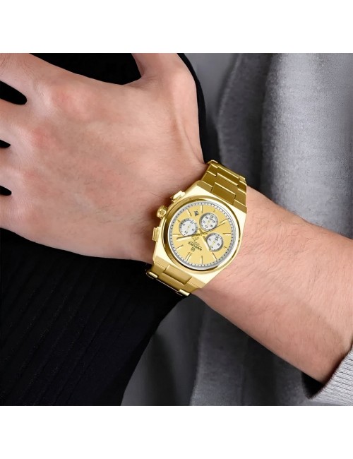 Reloj Naviforce Casual Nf8048g Crono Hombre Acero+ Estuche