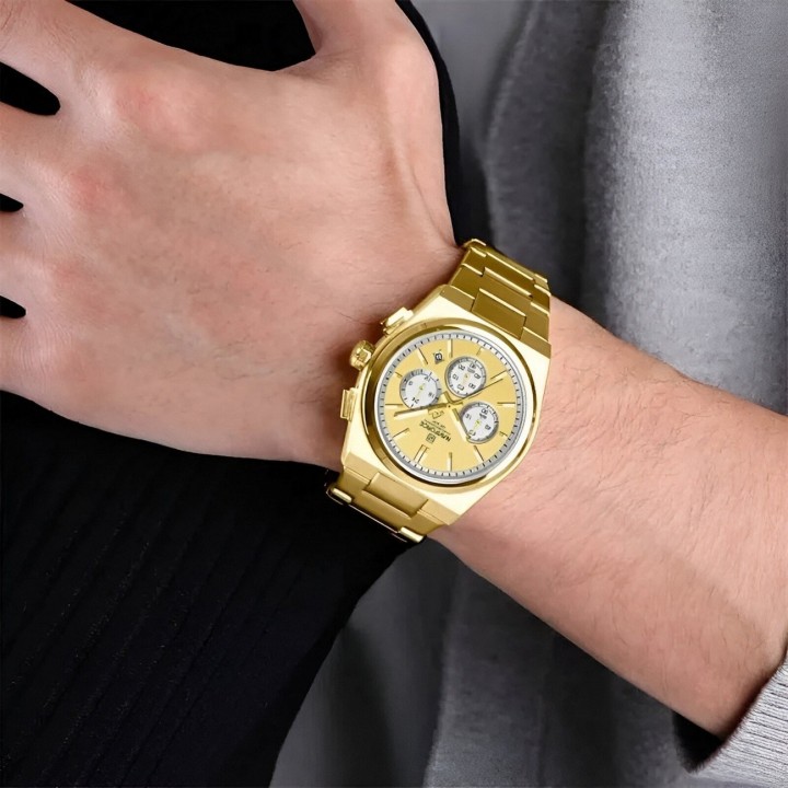 Reloj Naviforce Casual Nf8048g Crono Hombre Acero+ Estuche