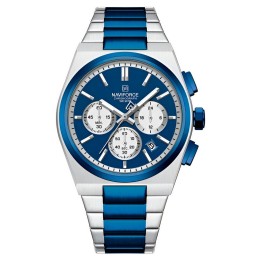 Reloj Naviforce Casual Nf8048g Crono Hombre Acero+ Estuche