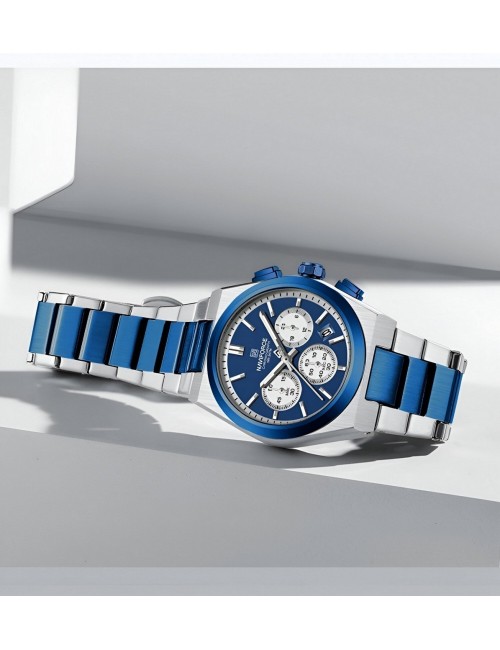 Reloj Naviforce Casual Nf8048g Crono Hombre Acero+ Estuche