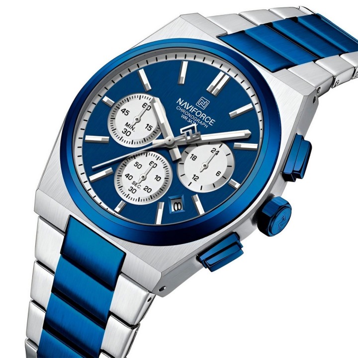 Reloj Naviforce Casual Nf8048g Crono Hombre Acero+ Estuche