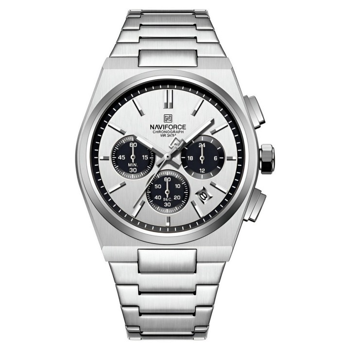 Reloj Naviforce Casual Nf8048g Crono Hombre Acero+ Estuche