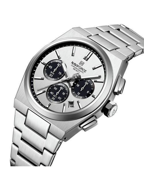 Reloj Naviforce Casual Nf8048g Crono Hombre Acero+ Estuche