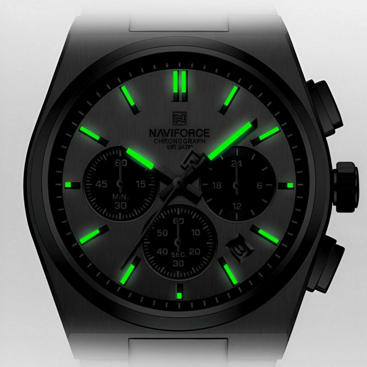 Reloj Naviforce Casual Nf8048g Crono Hombre Acero+ Estuche