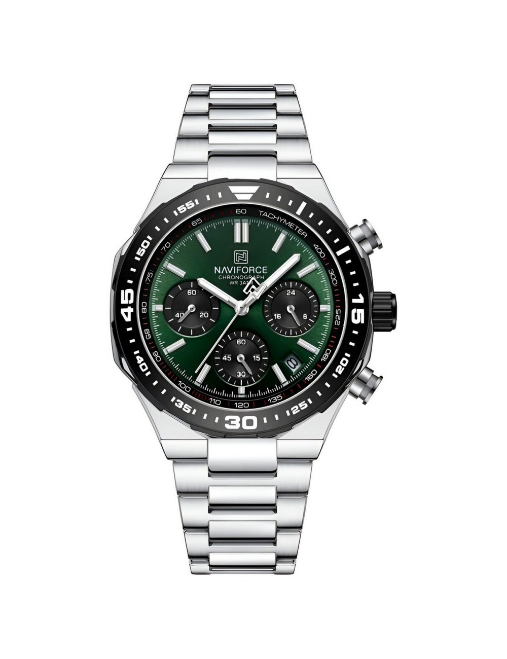 Reloj Naviforce Casual Nf8049 Crono Hombre Acero+ Estuche