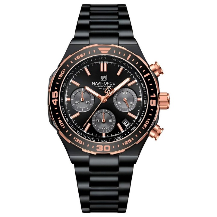 Reloj Naviforce Casual Nf8049 Crono Hombre Acero+ Estuche