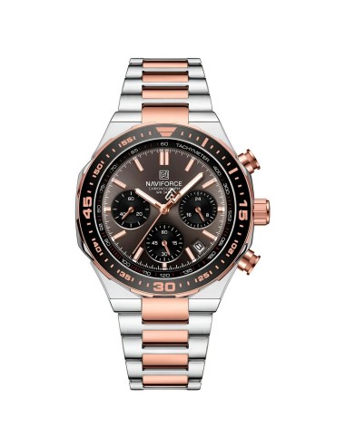 Reloj Naviforce Casual Nf8049 Crono Hombre Acero+ Estuche