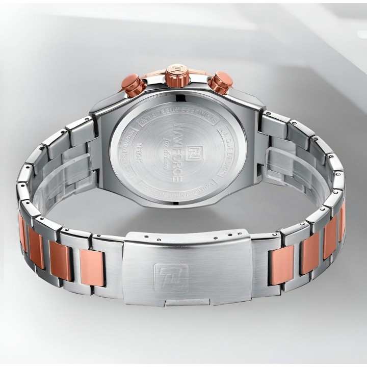Reloj Naviforce Casual Nf8049 Crono Hombre Acero+ Estuche
