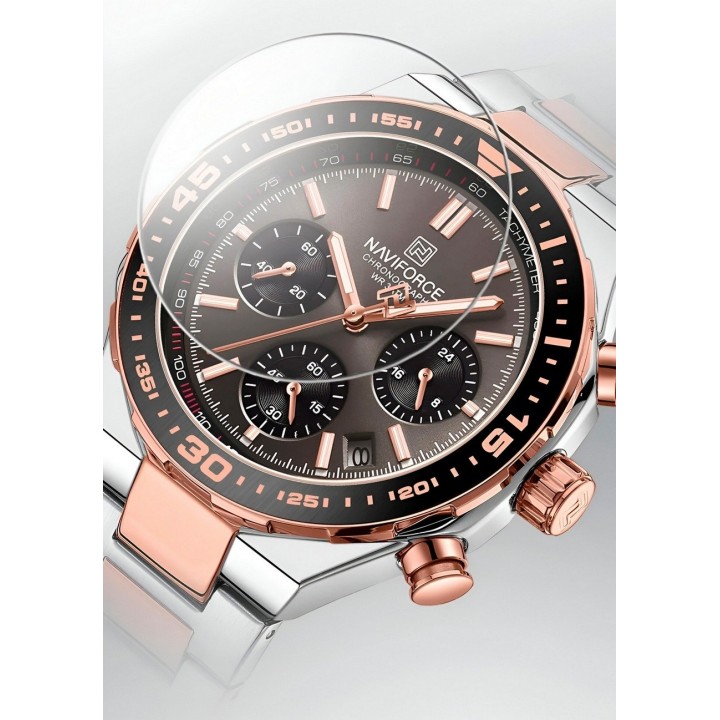 Reloj Naviforce Casual Nf8049 Crono Hombre Acero+ Estuche