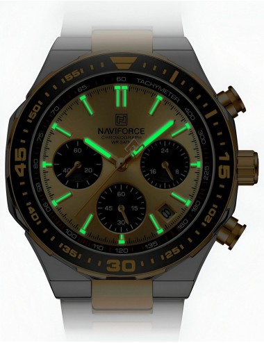 Reloj Naviforce Casual Nf8049 Crono Hombre Acero+ Estuche