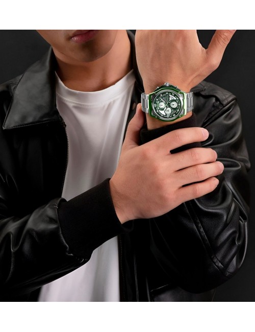 Reloj Naviforce Casual Nf8051s Crono Hombre Acero+ Estuche