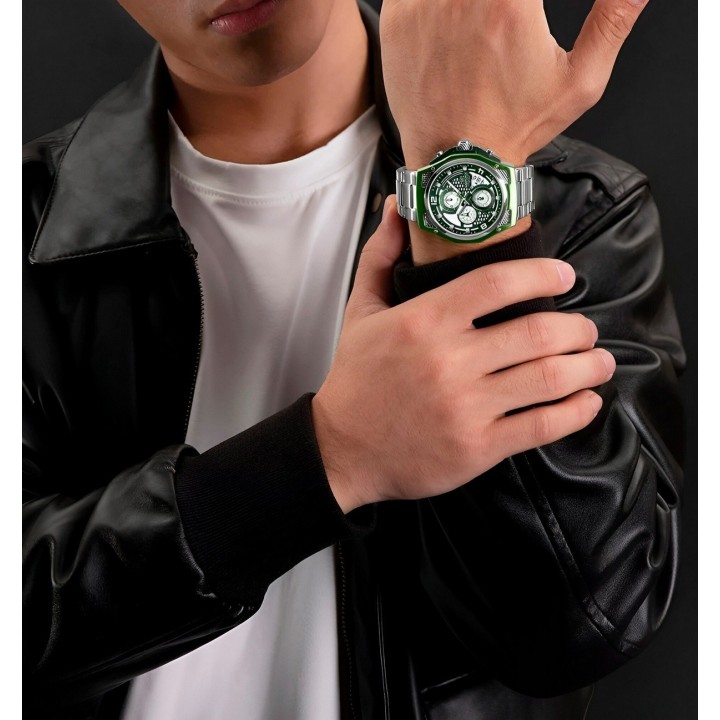 Reloj Naviforce Casual Nf8051s Crono Hombre Acero+ Estuche