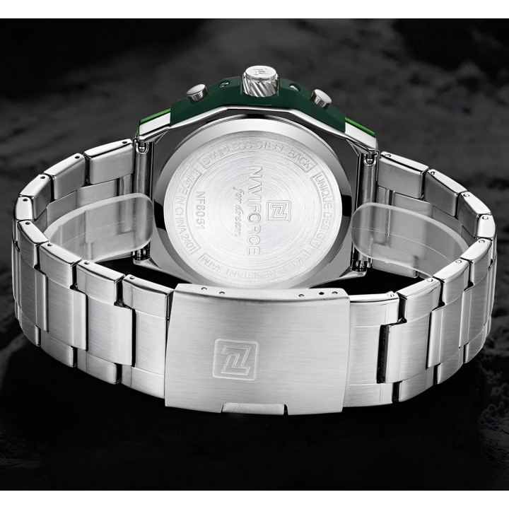 Reloj Naviforce Casual Nf8051s Crono Hombre Acero+ Estuche