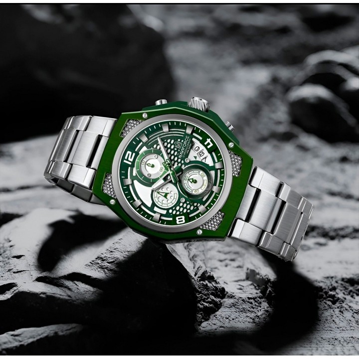 Reloj Naviforce Casual Nf8051s Crono Hombre Acero+ Estuche