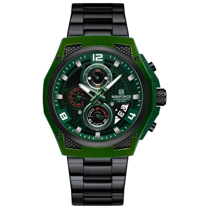 Reloj Naviforce Casual Nf8051s Crono Hombre Acero+ Estuche
