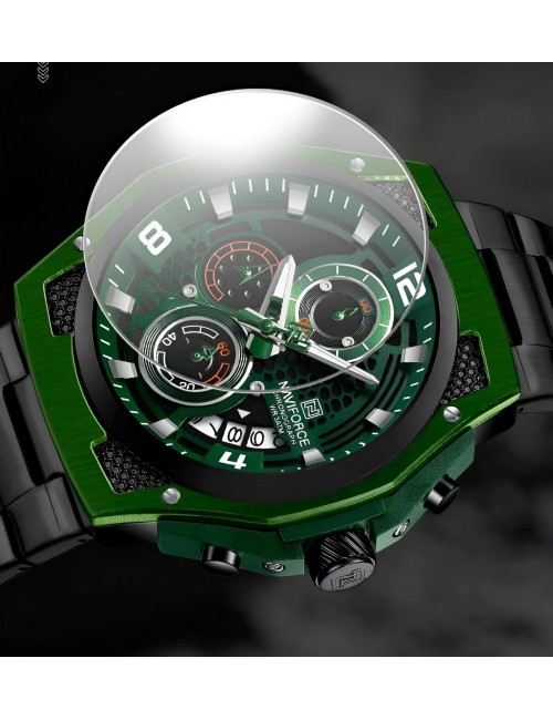 Reloj Naviforce Casual Nf8051s Crono Hombre Acero+ Estuche