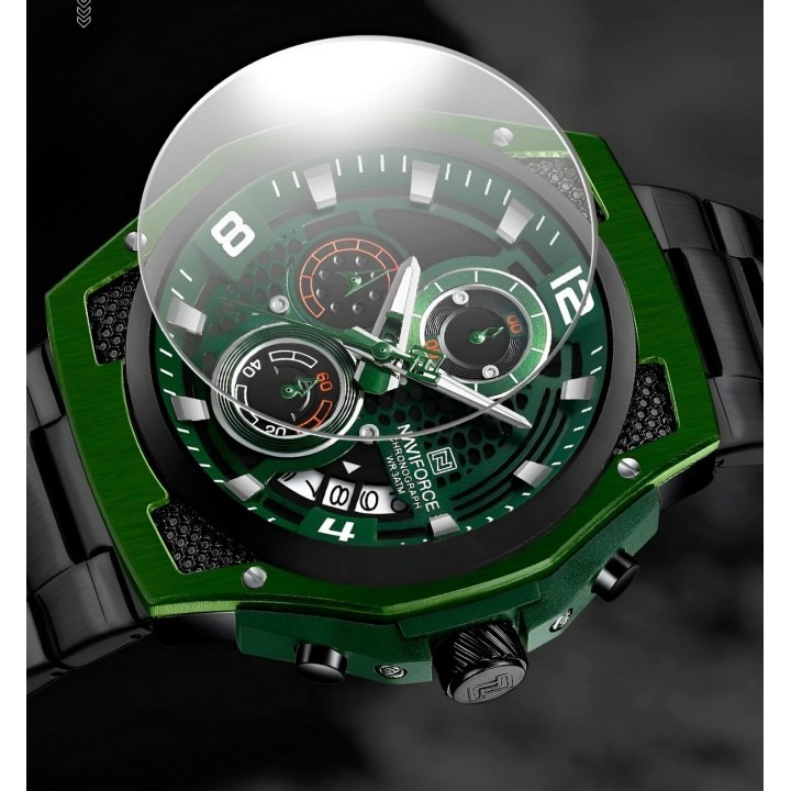 Reloj Naviforce Casual Nf8051s Crono Hombre Acero+ Estuche