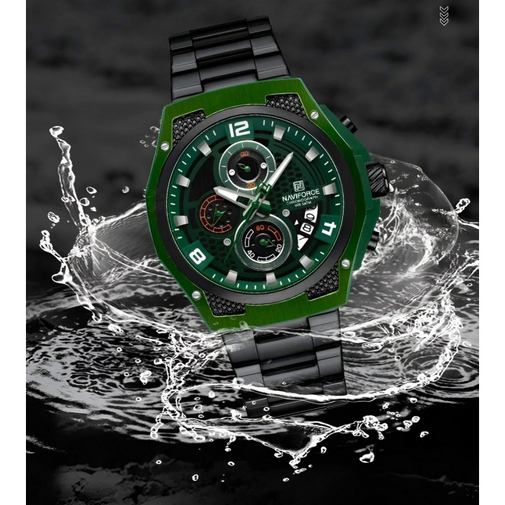 Reloj Naviforce Casual Nf8051s Crono Hombre Acero+ Estuche