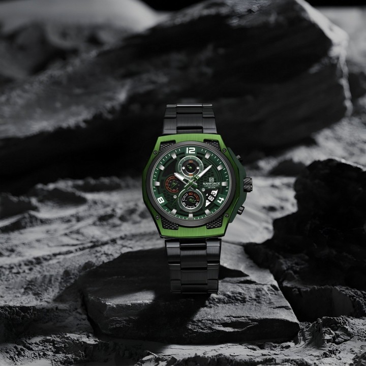 Reloj Naviforce Casual Nf8051s Crono Hombre Acero+ Estuche