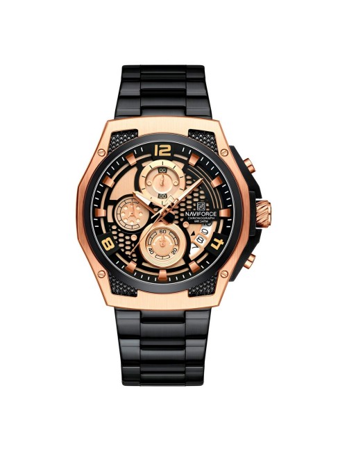 Reloj Naviforce Casual Nf8051s Crono Hombre Acero+ Estuche