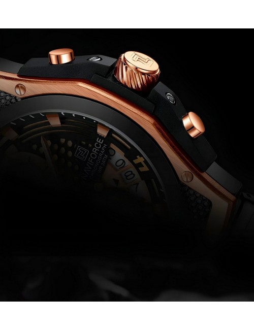 Reloj Naviforce Casual Nf8051s Crono Hombre Acero+ Estuche