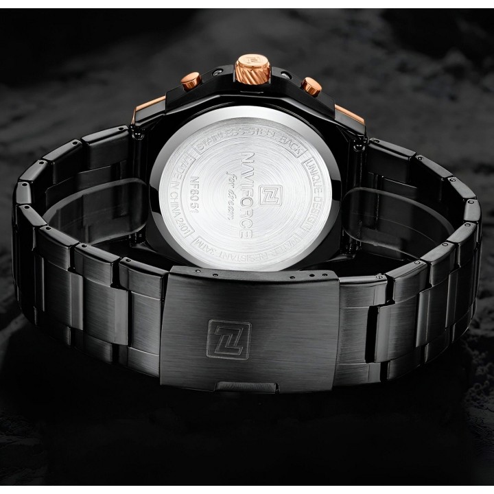 Reloj Naviforce Casual Nf8051s Crono Hombre Acero+ Estuche