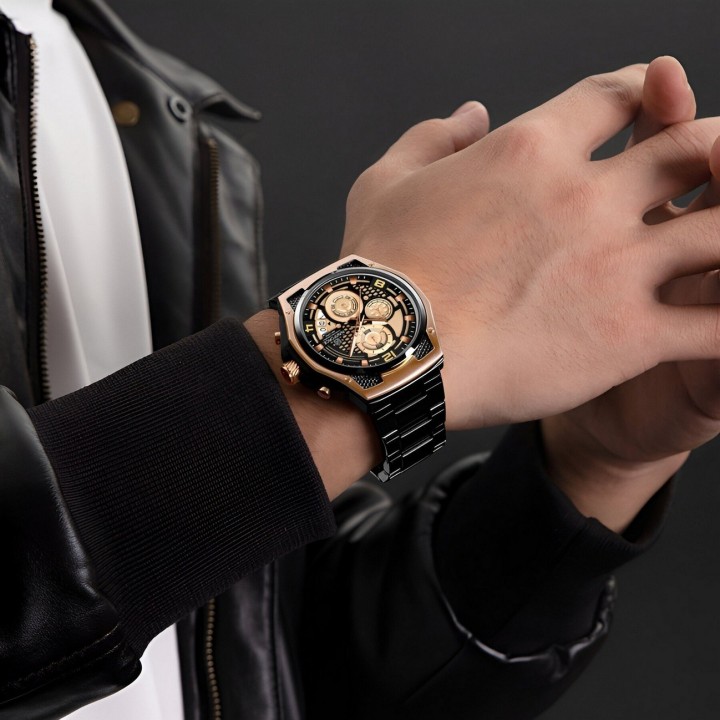 Reloj Naviforce Casual Nf8051s Crono Hombre Acero+ Estuche