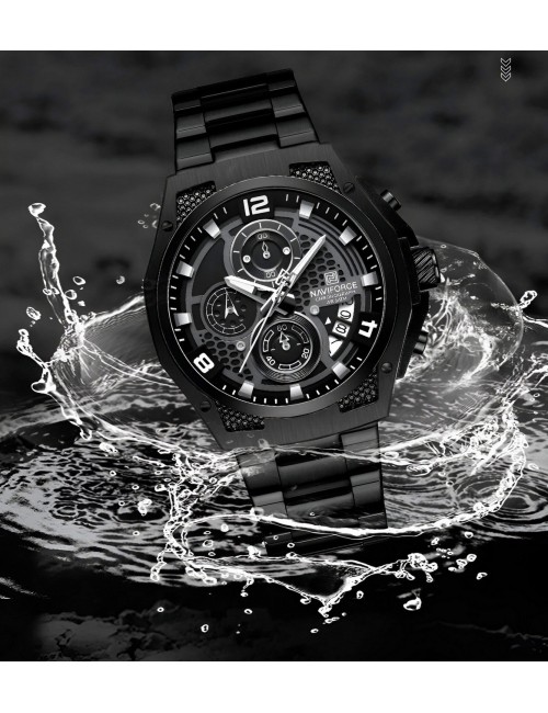 Reloj Naviforce Casual Nf8051s Crono Hombre Acero+ Estuche