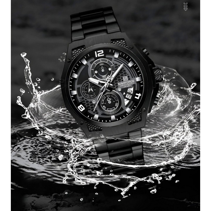 Reloj Naviforce Casual Nf8051s Crono Hombre Acero+ Estuche