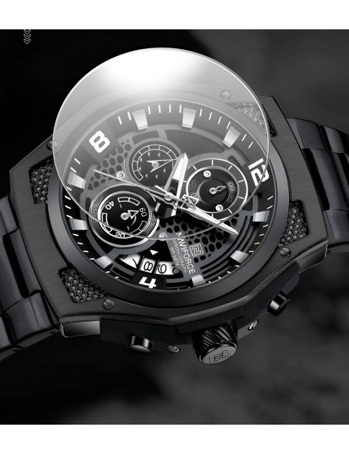 Reloj Naviforce Casual Nf8051s Crono Hombre Acero+ Estuche
