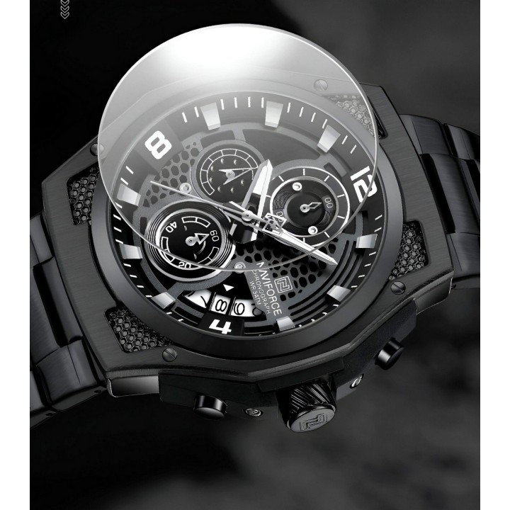 Reloj Naviforce Casual Nf8051s Crono Hombre Acero+ Estuche