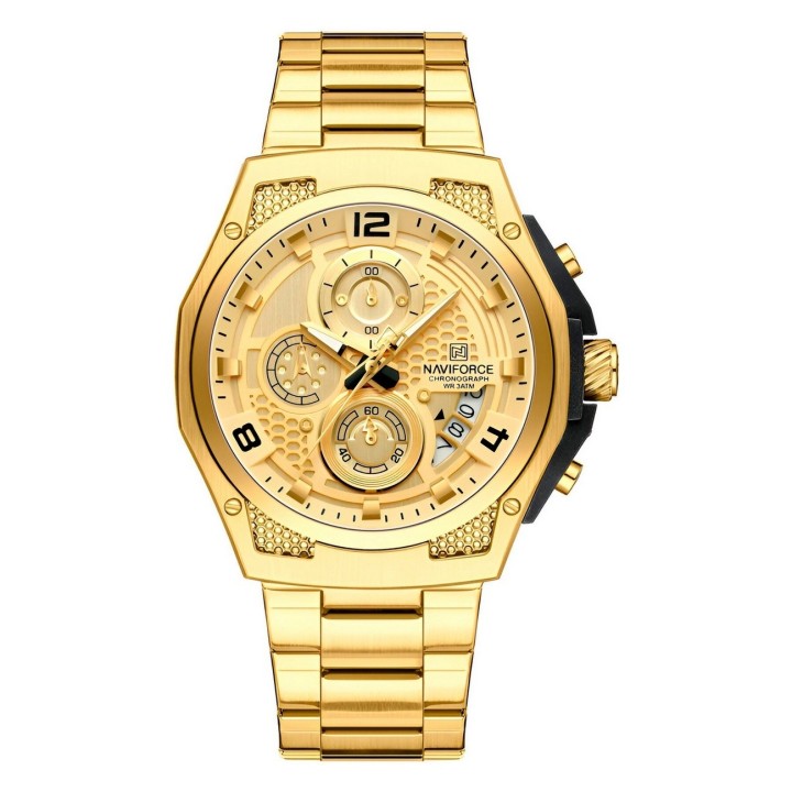 Reloj Naviforce Casual Nf8051s Crono Hombre Acero+ Estuche