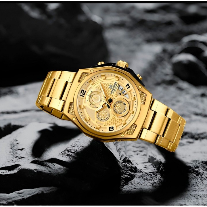 Reloj Naviforce Casual Nf8051s Crono Hombre Acero+ Estuche