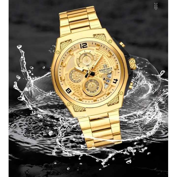 Reloj Naviforce Casual Nf8051s Crono Hombre Acero+ Estuche