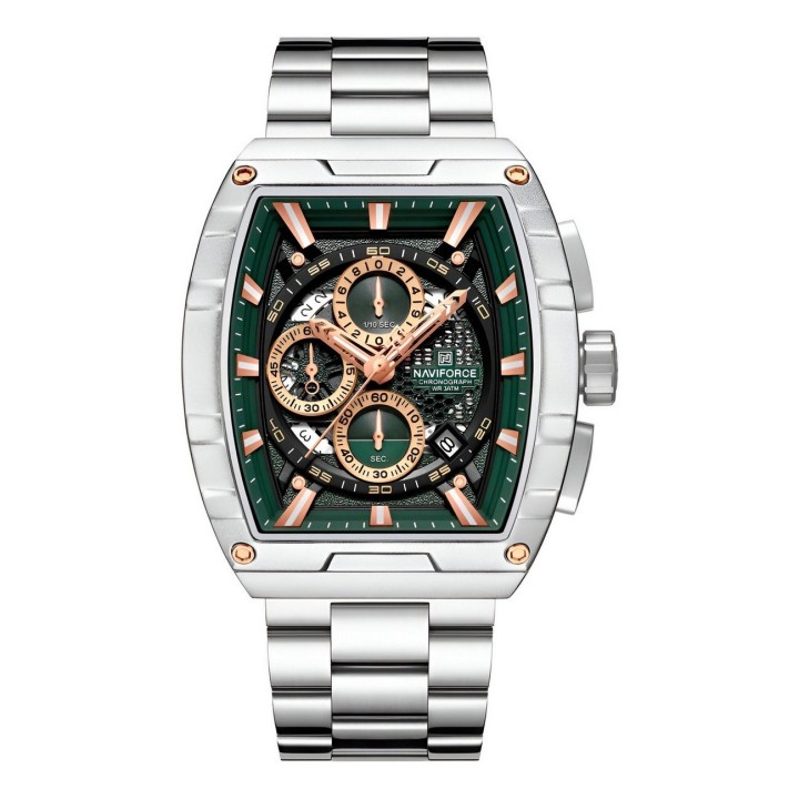 Reloj Naviforce Casual Nf8066 Crono Hombre Acero+ Estuche