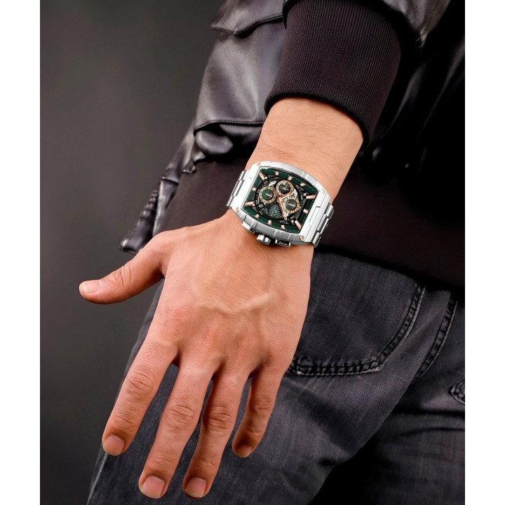 Reloj Naviforce Casual Nf8066 Crono Hombre Acero+ Estuche