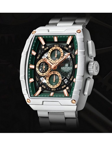 Reloj Naviforce Casual Nf8066 Crono Hombre Acero+ Estuche