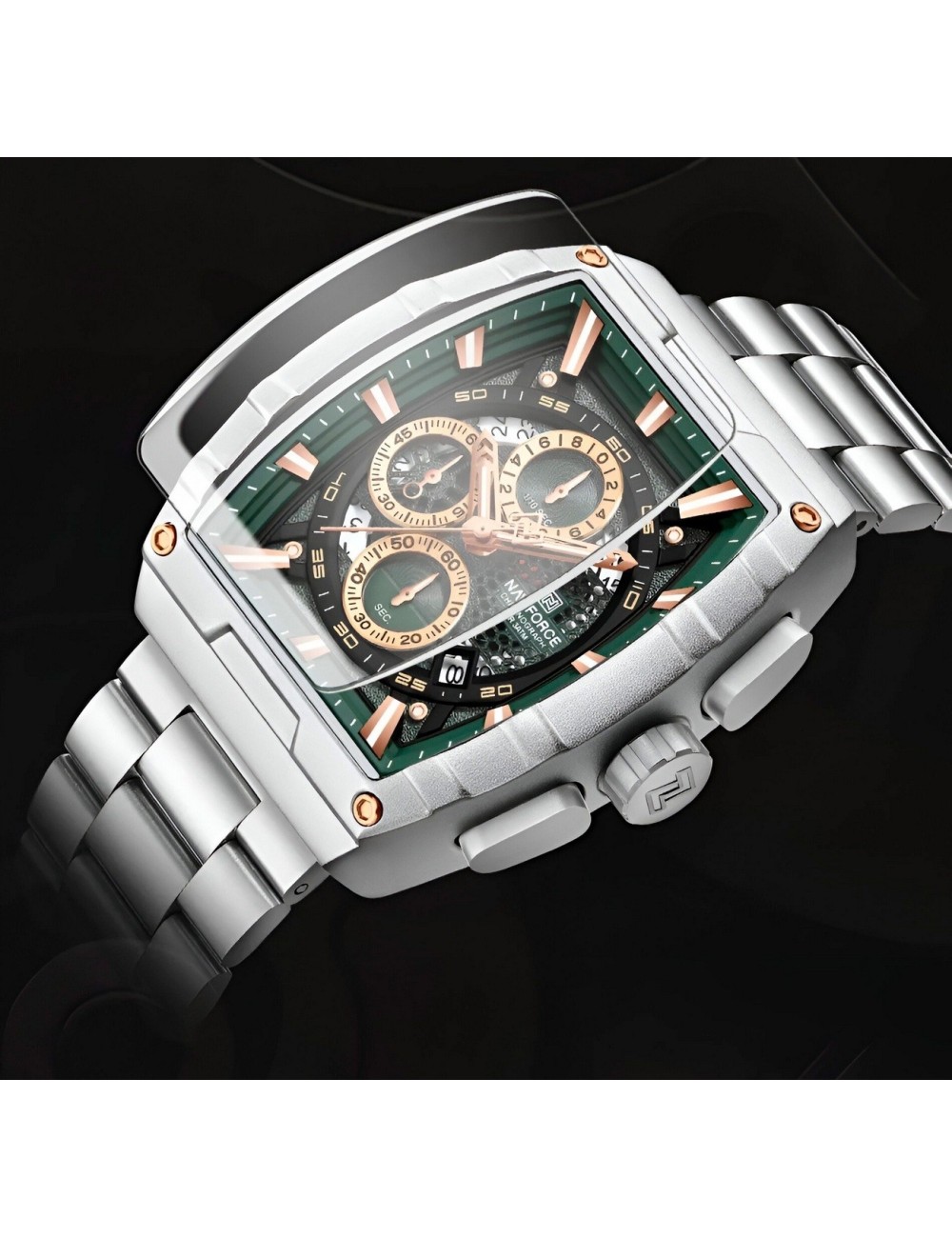 Reloj Naviforce Casual Nf8066 Crono Hombre Acero+ Estuche