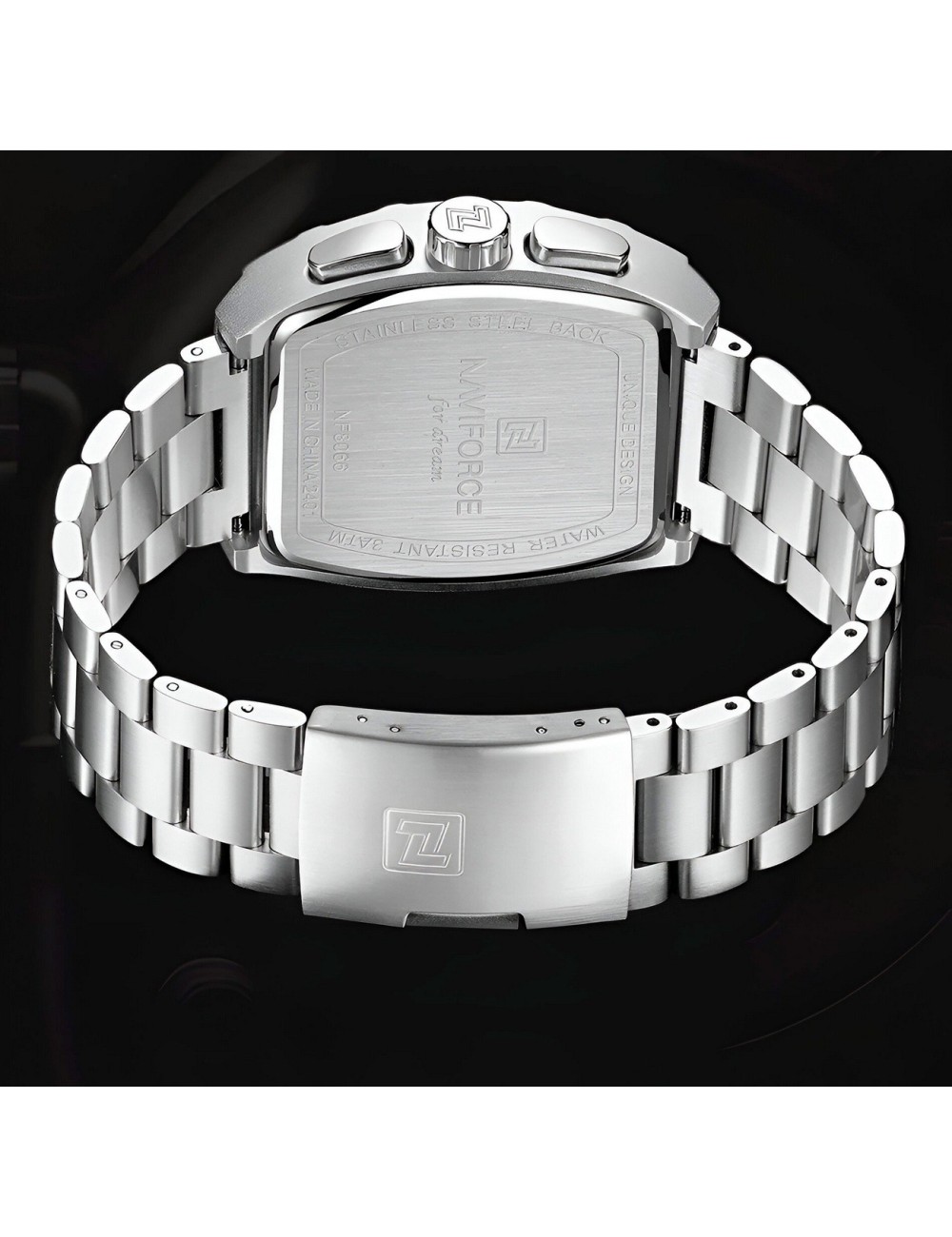 Reloj Naviforce Casual Nf8066 Crono Hombre Acero+ Estuche