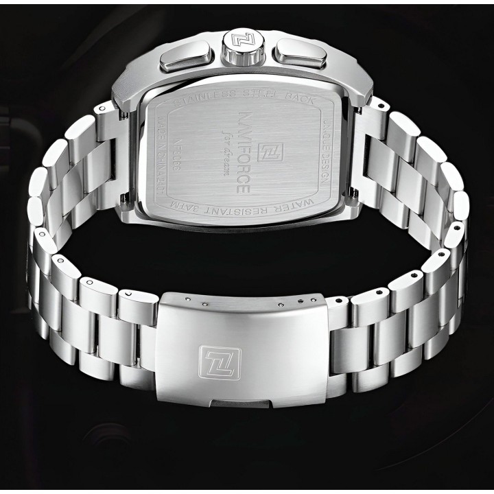 Reloj Naviforce Casual Nf8066 Crono Hombre Acero+ Estuche
