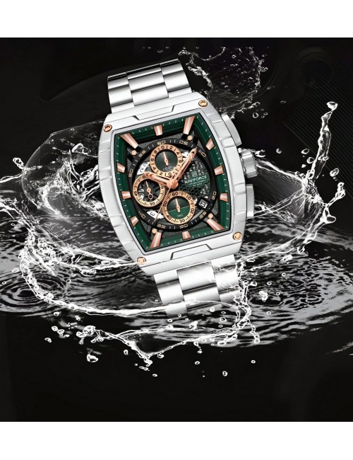 Reloj Naviforce Casual Nf8066 Crono Hombre Acero+ Estuche